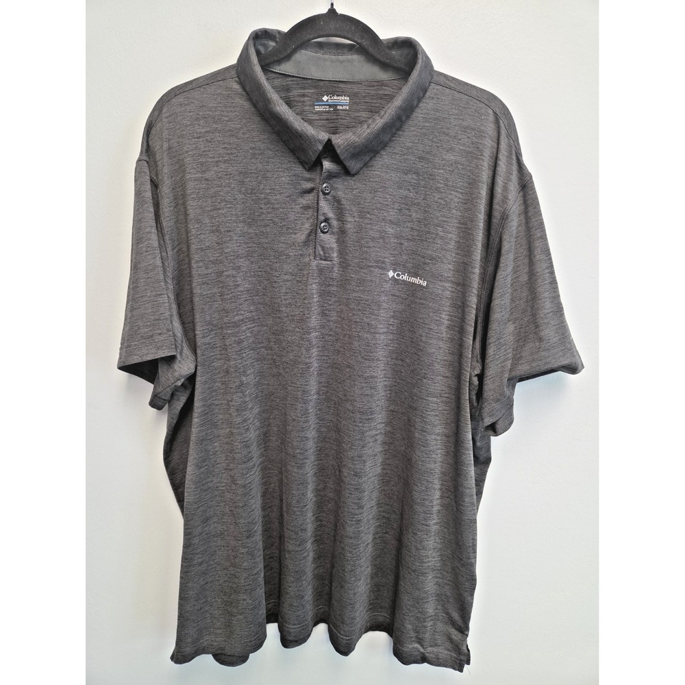Columbia Mens XXL Omni-Wick GRAY Short Sleeve Golf Casual Outdoor Polo Shirt
